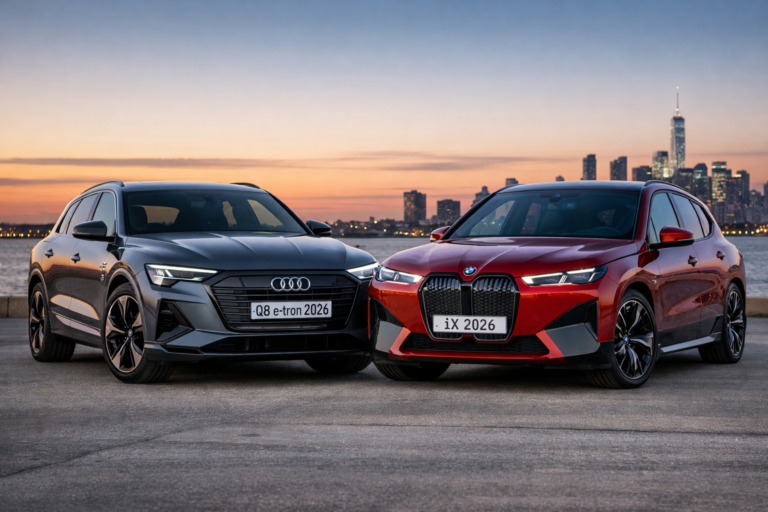 مقارنة بين بي إم دبليو (آي إكس) 2026 وآودي كيو 8 (إي- ترون) 2026
